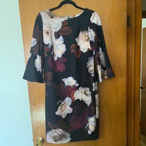 Calvin Klein Bell Sleeve Floral Dress